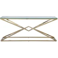 Rodman Sofa Table in Gold by Chintaly Imports