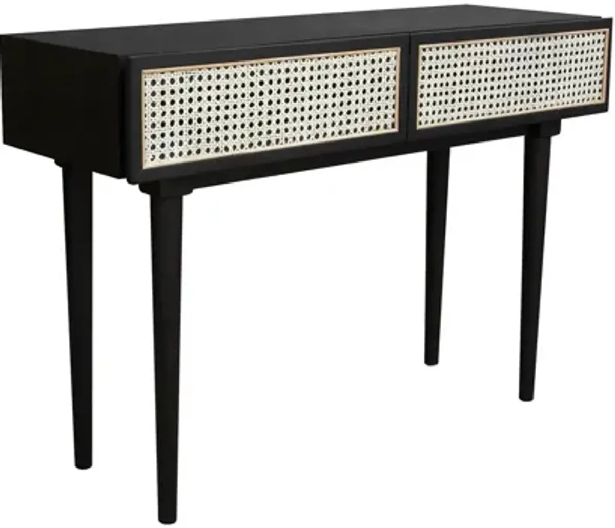 Cane Console Table