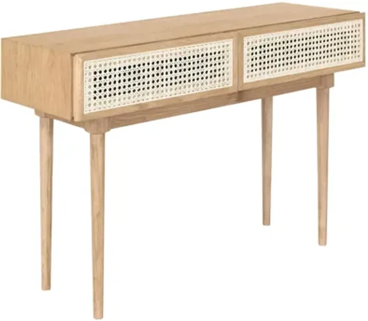 Cane Console Table