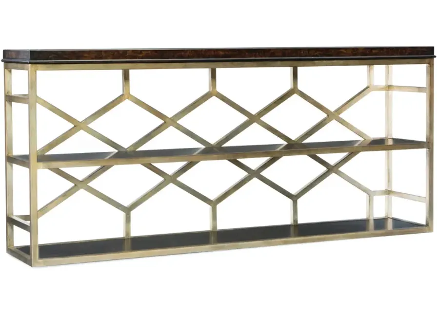 Melange Giles Console Table in Brown/Gold by Hooker Furniture