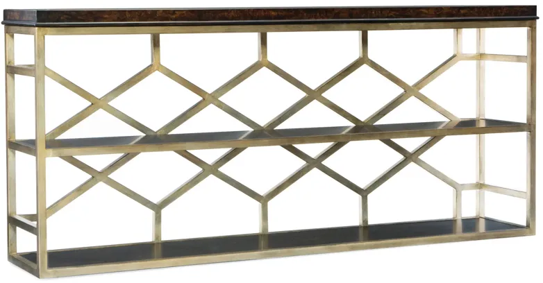 Melange Giles Console Table in Brown/Gold by Hooker Furniture