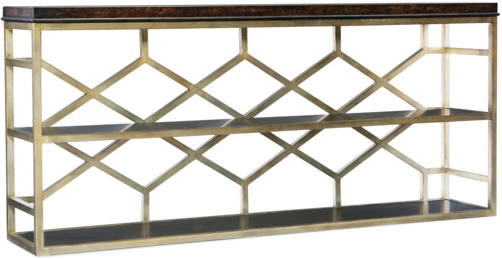 Melange Giles Console Table in Brown/Gold by Hooker Furniture