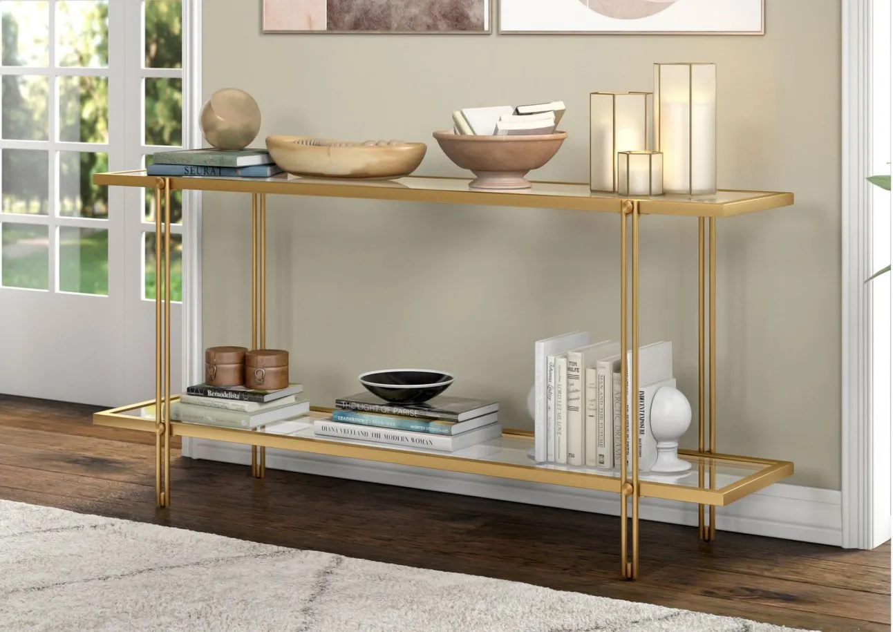 Driscoll Console Table in Brass by Hudson & Canal