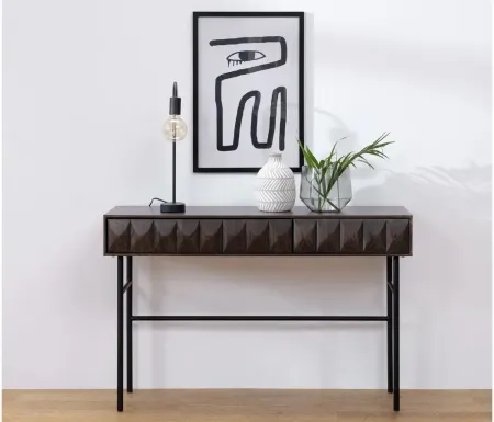 Ballena 2-Drawer Console Table in Brown-Black by Unique Furniture