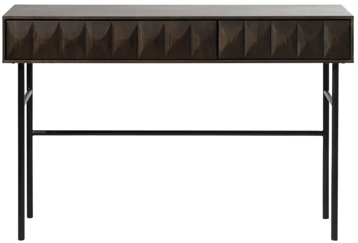 Ballena 2-Drawer Console Table in Brown-Black by Unique Furniture