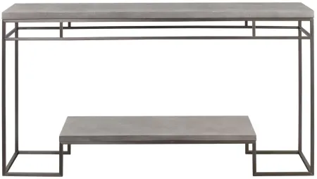 Clea Console Table in light gray / brushed nickel by Uttermost