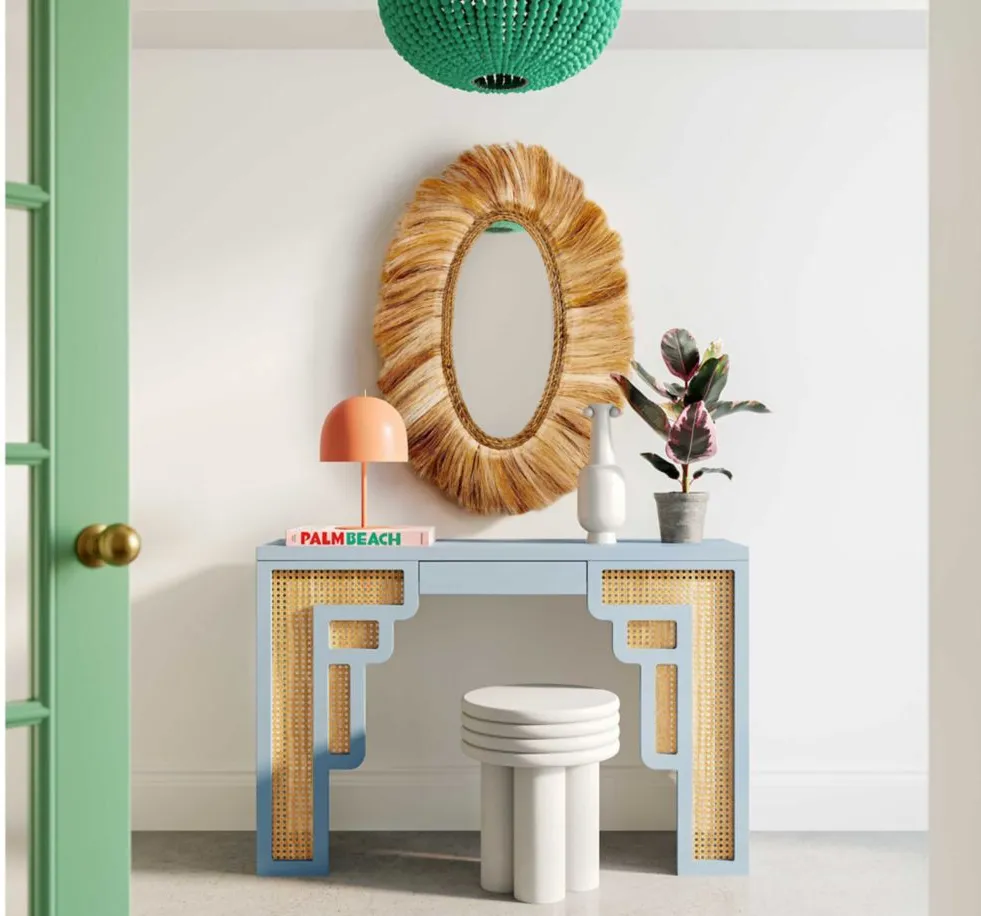 Suzie Console Table in Cream;Blue by Tov Furniture