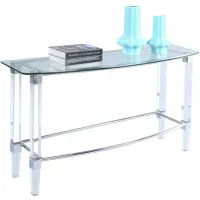 Miller Sofa Table in Clear by Chintaly Imports