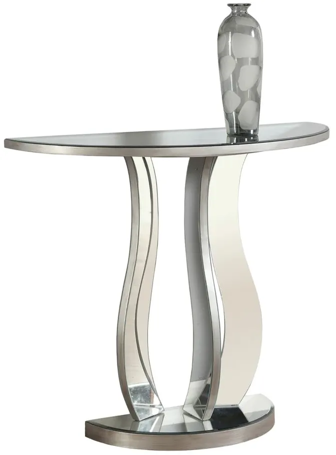 Lynette Console Table in Brushed Pewter by Monarch Specialties