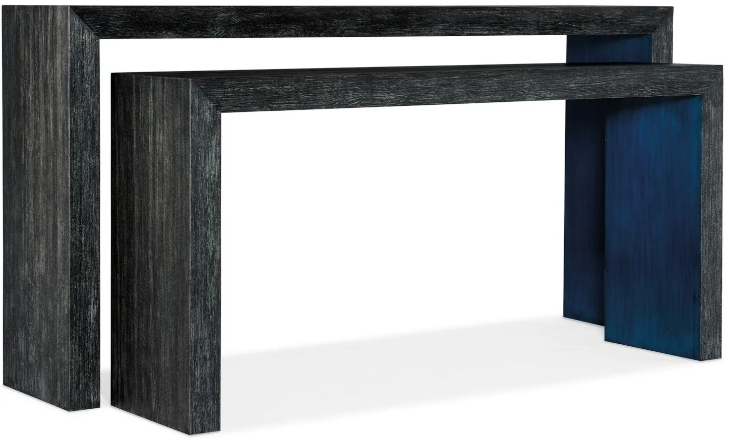 Melange Nesting Sofa Tables in Black wood by Hooker Furniture