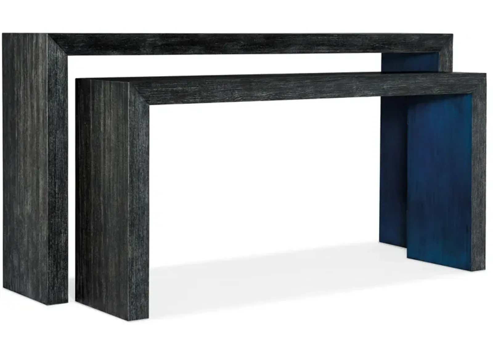 Melange Nesting Sofa Tables in Black wood by Hooker Furniture