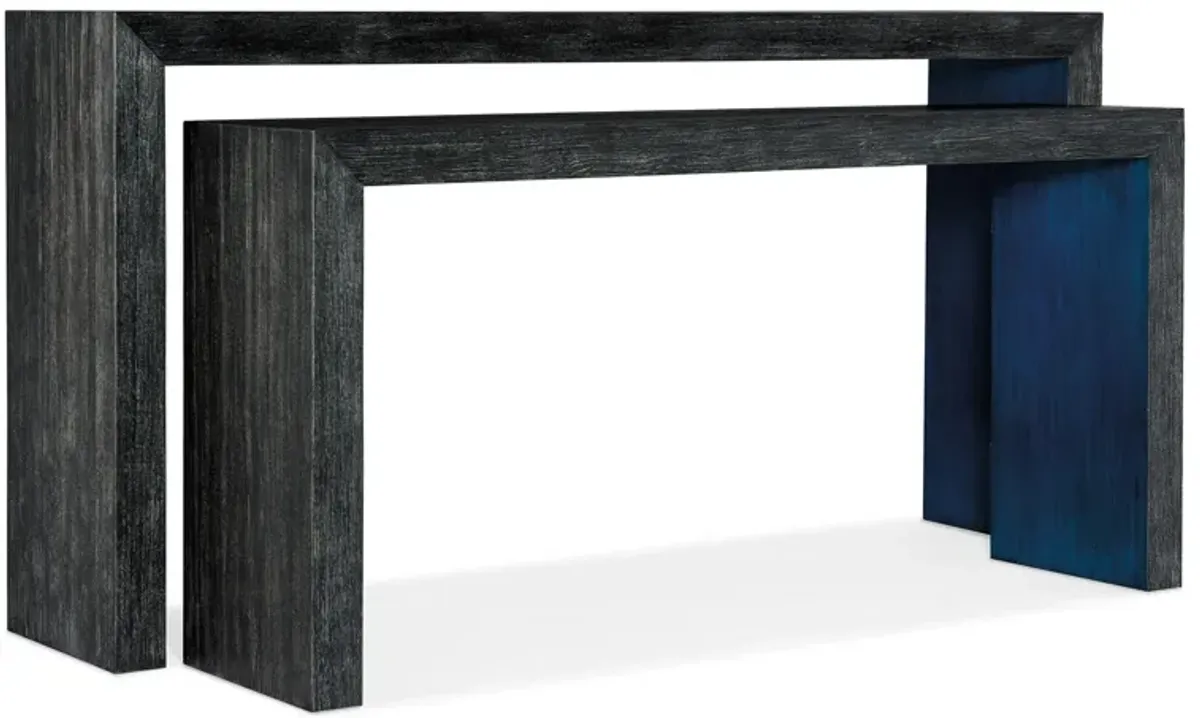 Melange Nesting Sofa Tables in Black wood by Hooker Furniture