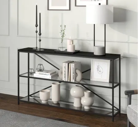 Fionn Console Table in Blackened Bronze/Black Grain by Hudson & Canal