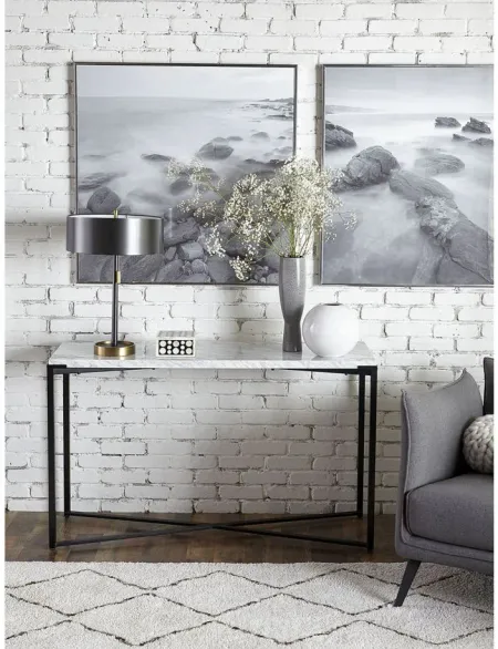 Saxon Console Table in Carrara Marble by Bellanest