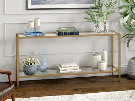 Tocher Console Table in Brushed Brass by Hudson & Canal