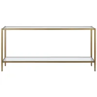 Tocher Console Table in Brushed Brass by Hudson & Canal