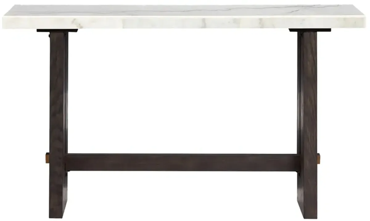 Burkhaus Sofa Table in White/Dark Brown by Ashley Furniture