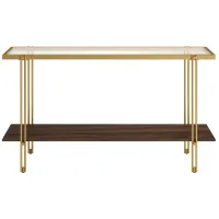 Driscoll Console Table in Brass/Walnut by Hudson & Canal