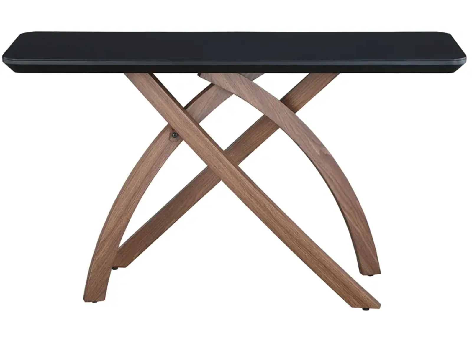 Emily Sofa Table in Black / Walnut by Chintaly Imports