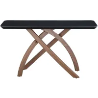Emily Sofa Table in Black / Walnut by Chintaly Imports