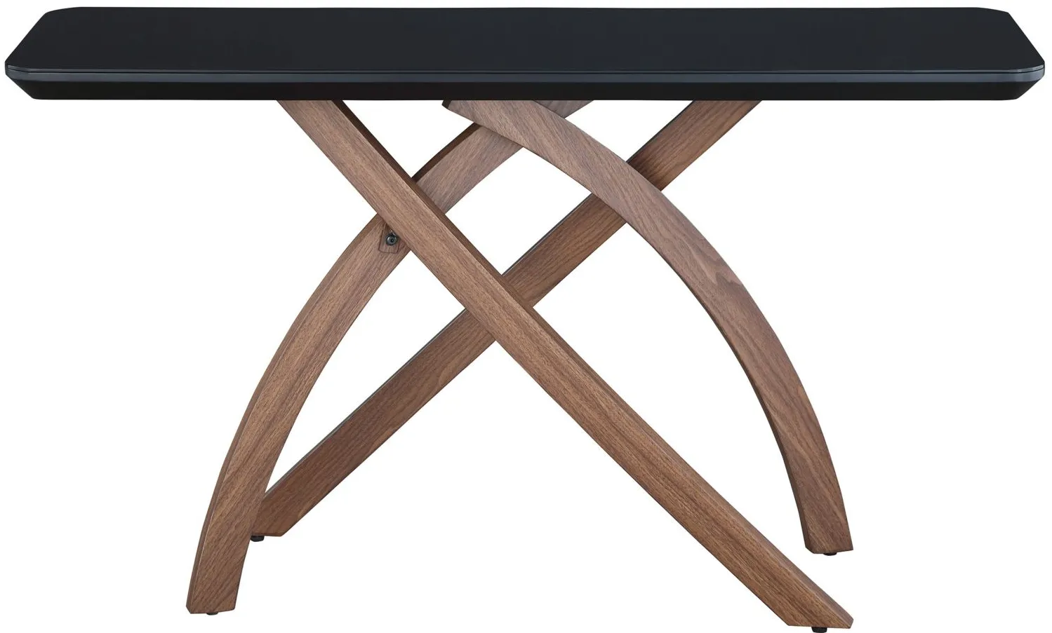 Emily Sofa Table in Black / Walnut by Chintaly Imports