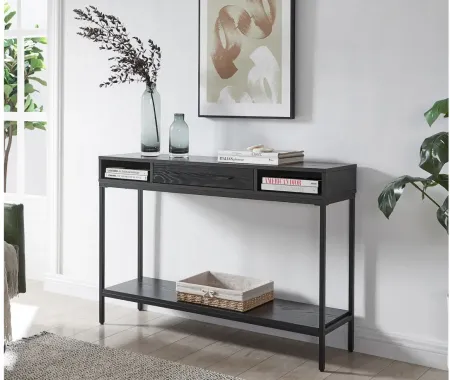 Santana Console Table in Blackened Bronze/Black Grain by Hudson & Canal