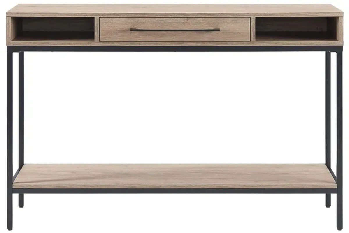 Santana Console Table in Blackened Bronze/Antiqued Gray Oak by Hudson & Canal