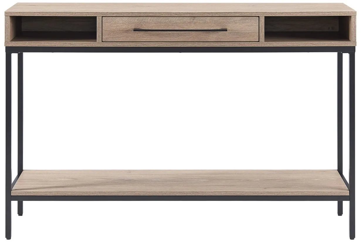 Santana Console Table in Blackened Bronze/Antiqued Gray Oak by Hudson & Canal