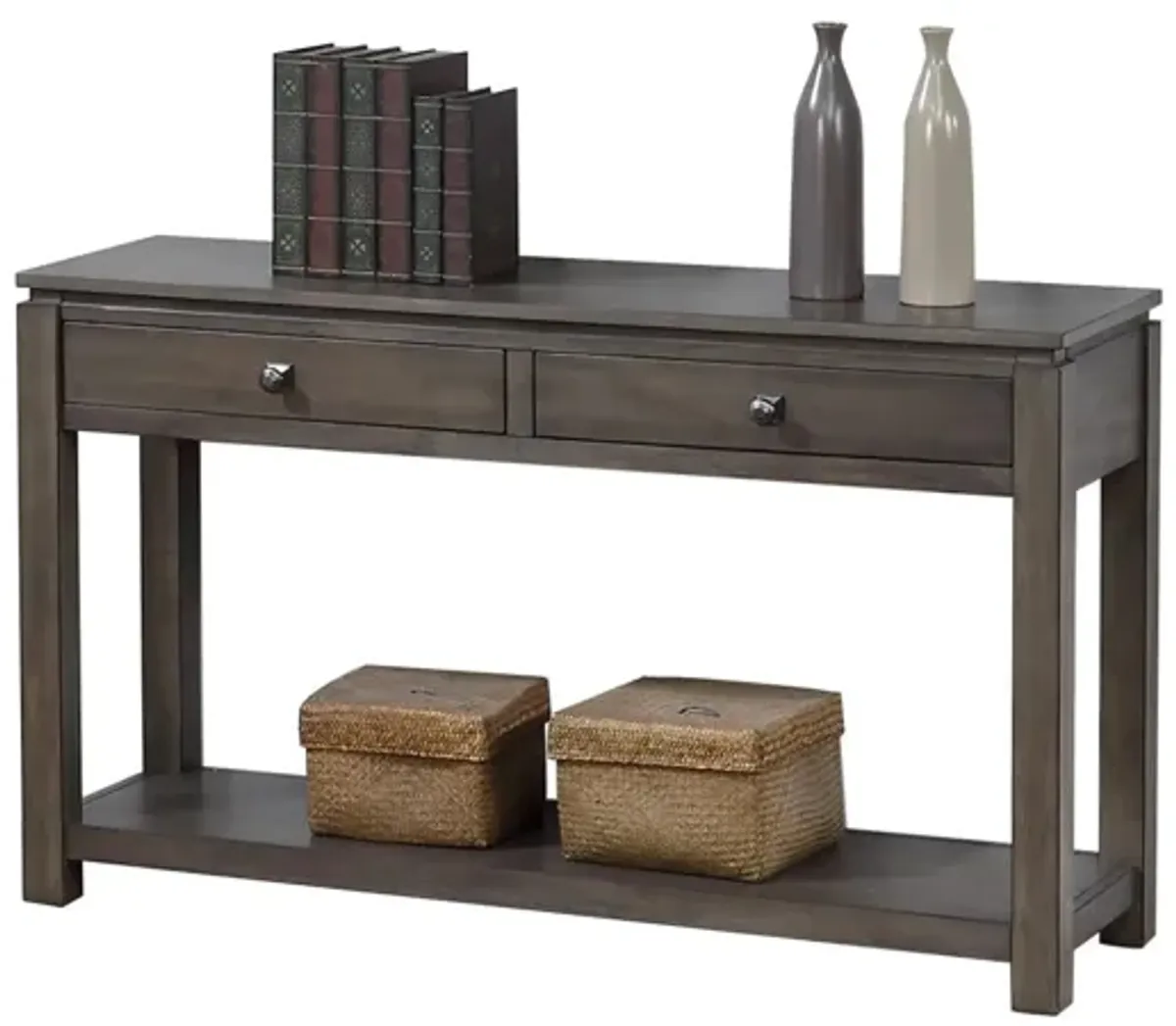 Eastlane Rectangular Sofa Console in Weathered Gray by Sunset Trading