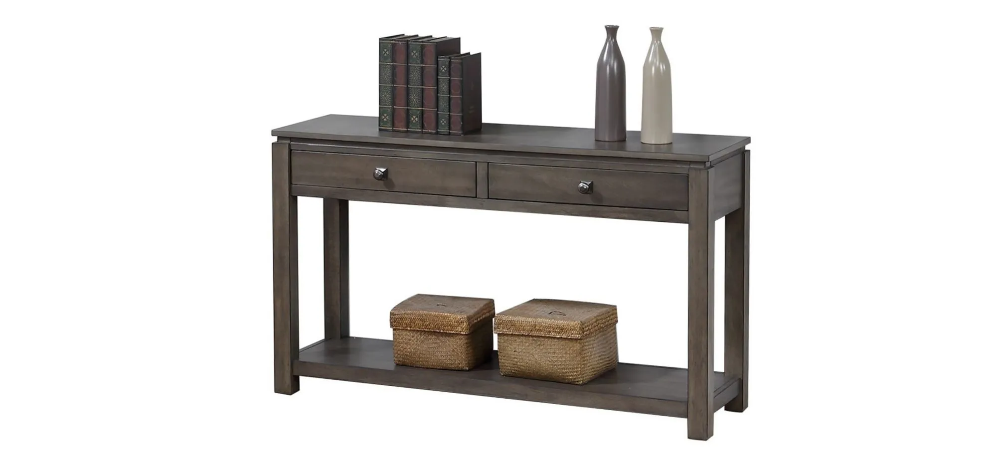 Eastlane Rectangular Sofa Console in Weathered Gray by Sunset Trading