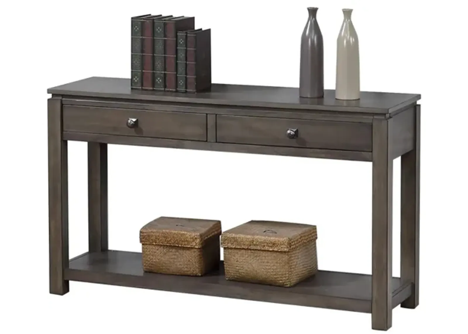 Eastlane Rectangular Sofa Console in Weathered Gray by Sunset Trading