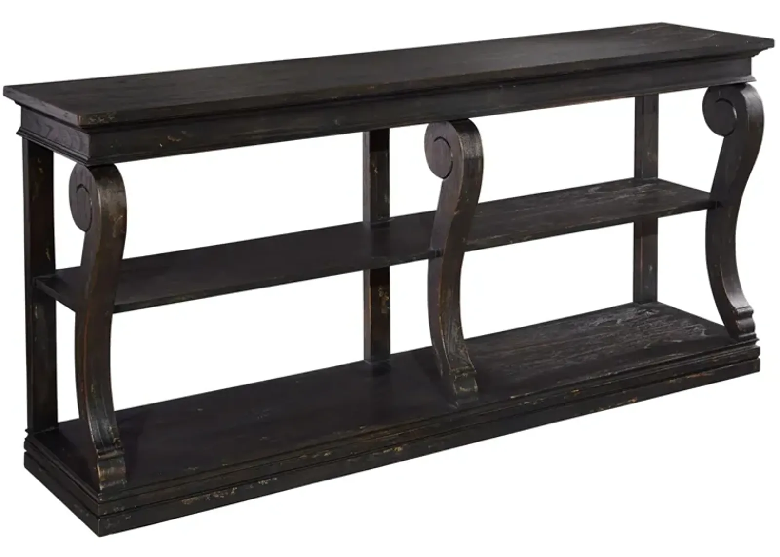 Homestead Console Table in AGED BLACK by Hekman Furniture Company