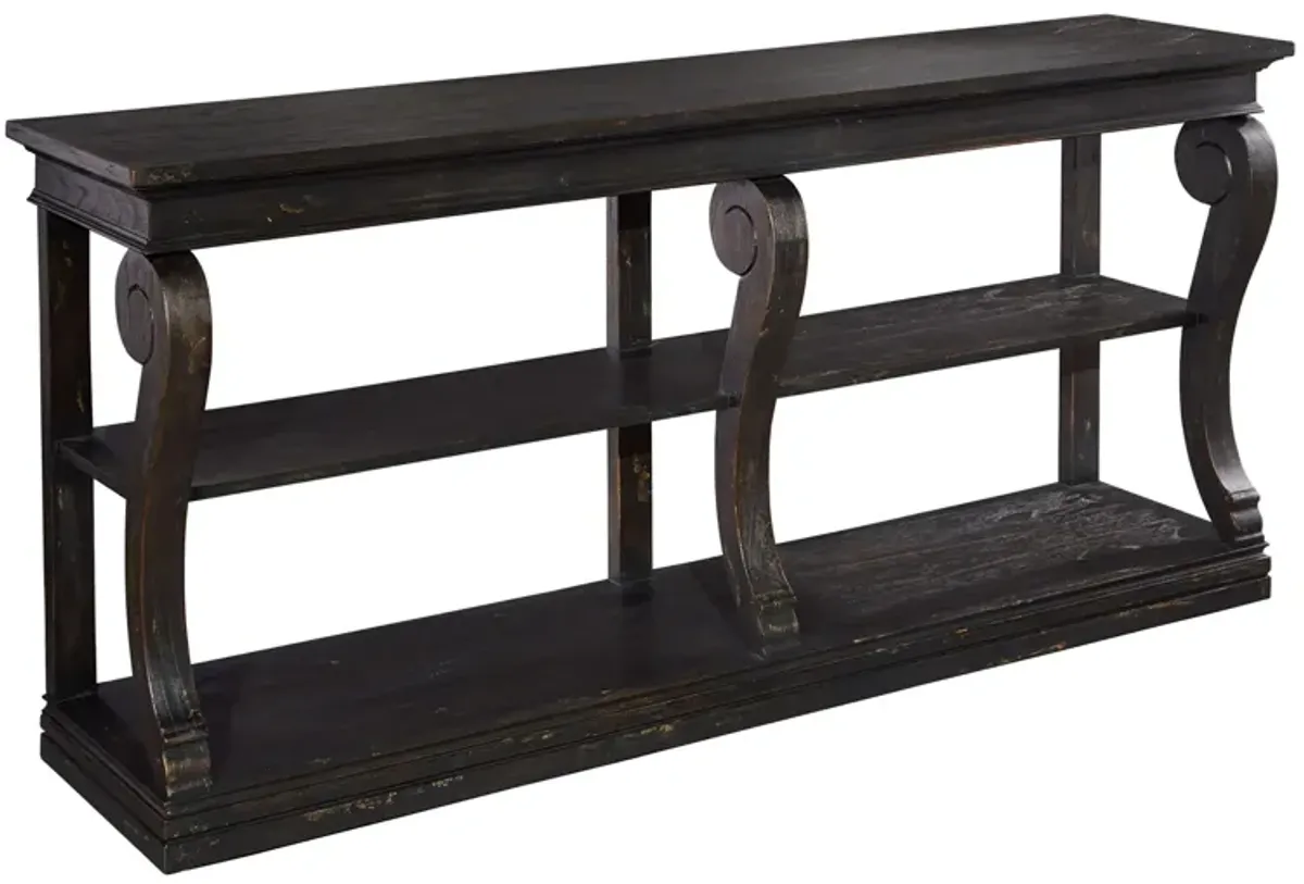 Homestead Console Table in AGED BLACK by Hekman Furniture Company