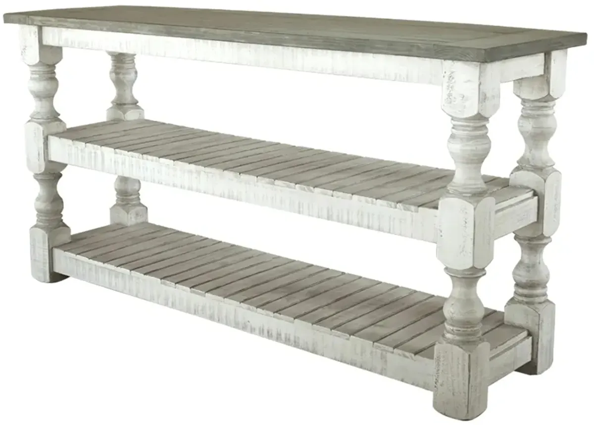 Stone Rectangular Sofa Table in White by International Furniture Direct