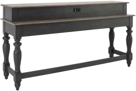 Charleston Rectangular Console Bar Table in Slate/Weathered Pine by Liberty Furniture