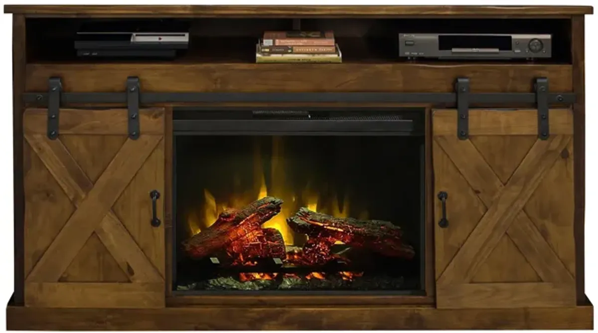 Farmhouse 66" Fireplace TV Console