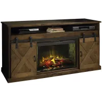 Farmhouse 66" Fireplace TV Console in Aged Whiskey by Legends Furniture
