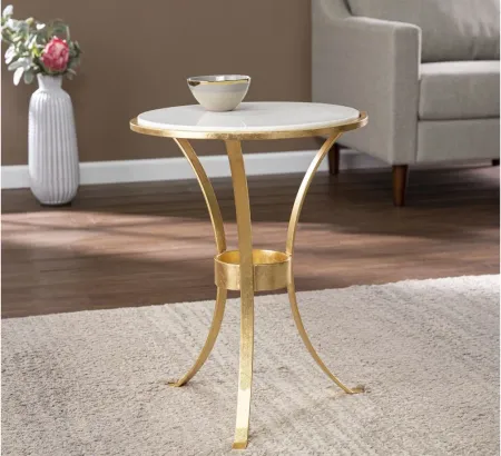 Reina Round Accent Table in Gold by SEI Furniture