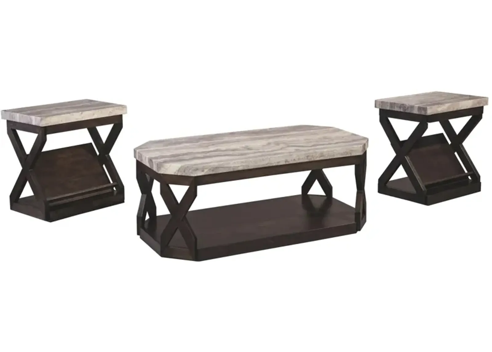 Radilyn Contemporary Occasional Table Set of 3 in Grayish Brown by Ashley Furniture