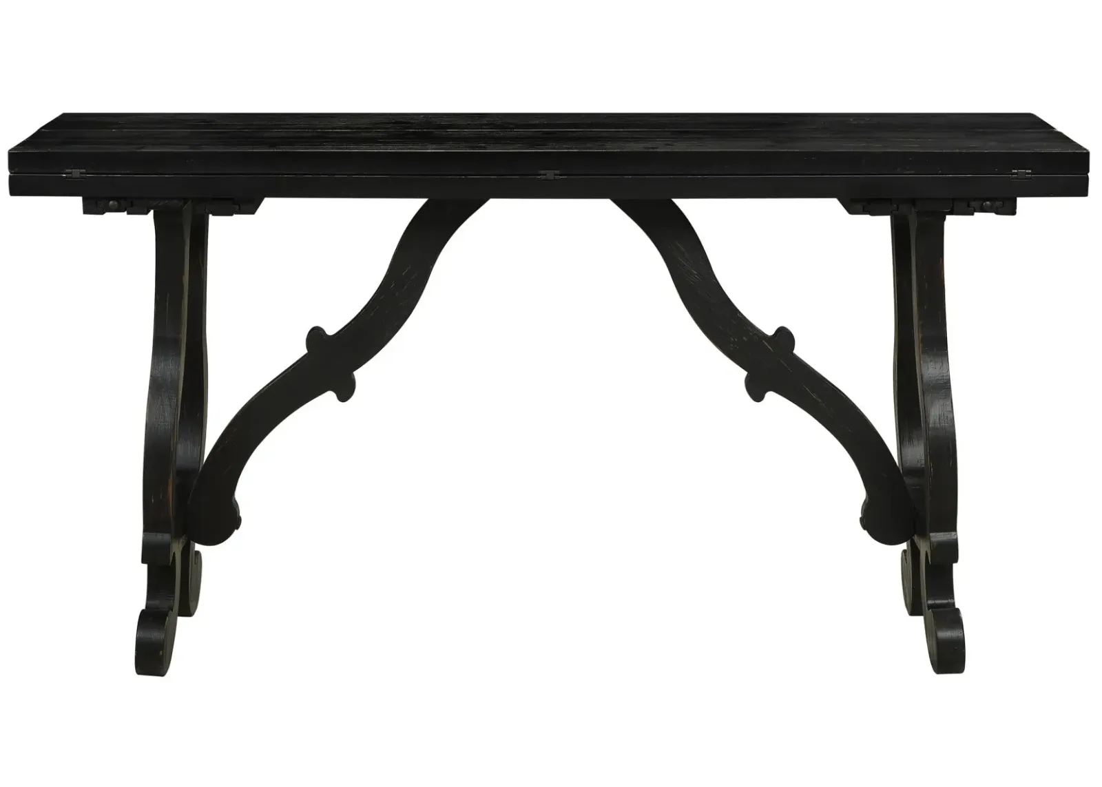 Kathleen Rectangular Fold-Out Console Table in Orchard Black Rub by Coast To Coast Imports