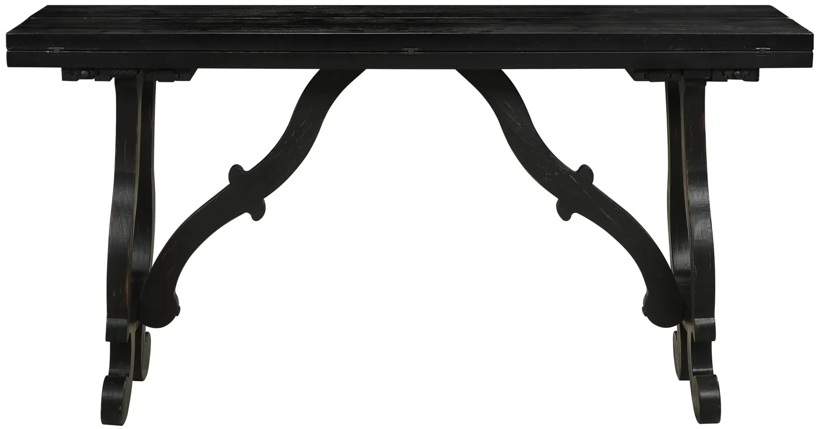 Kathleen Rectangular Fold-Out Console Table in Orchard Black Rub by Coast To Coast Imports