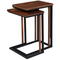 Summer 2Pc Nesting C Table Set in Brown by SEI Furniture
