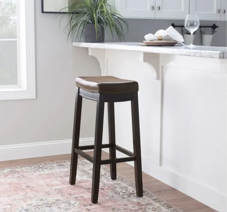 Claridge Bar Stool in Dark Brown by Linon Home Decor