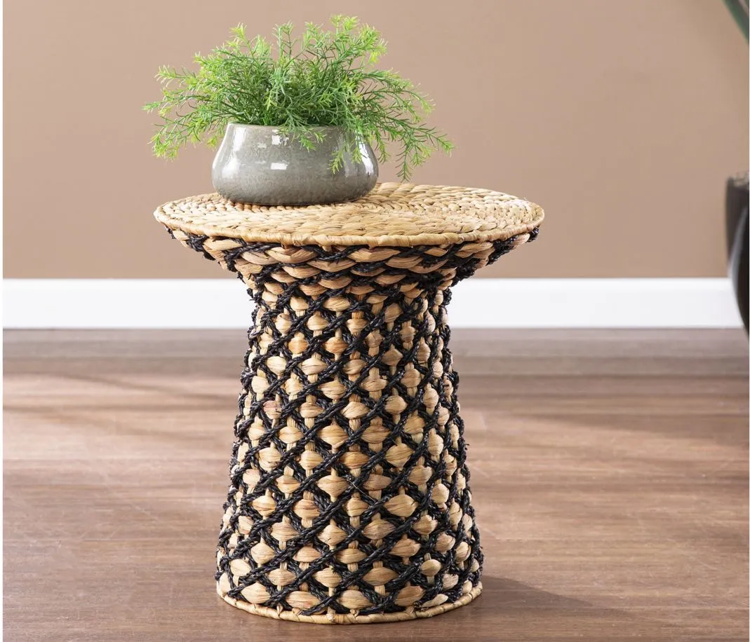 Grace Round Water Hyacinth Accent Table in Natural by SEI Furniture