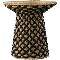 Grace Round Water Hyacinth Accent Table in Natural by SEI Furniture