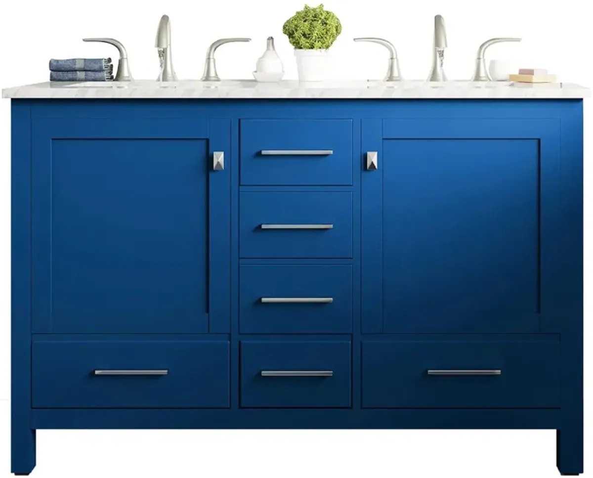 Sydney 48" Double Sink Bathroom Vanity in Blue by Eviva