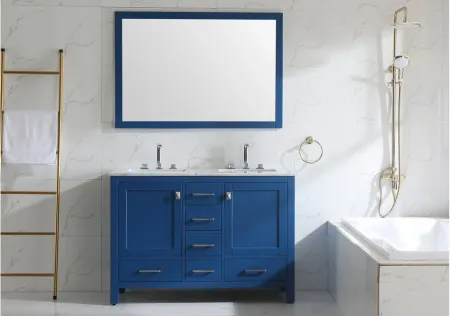 Sydney 48" Double Sink Bathroom Vanity in Blue by Eviva