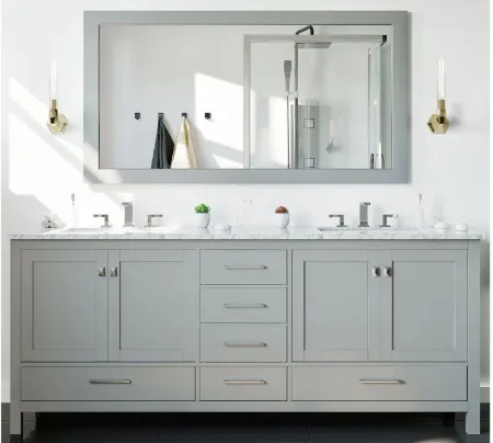 Sydney 84" Double Sink Bathroom Vanity in Gray by Eviva