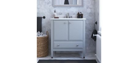 Rawlins 30" Bathroom Vanity in Gray by DOREL HOME FURNISHINGS