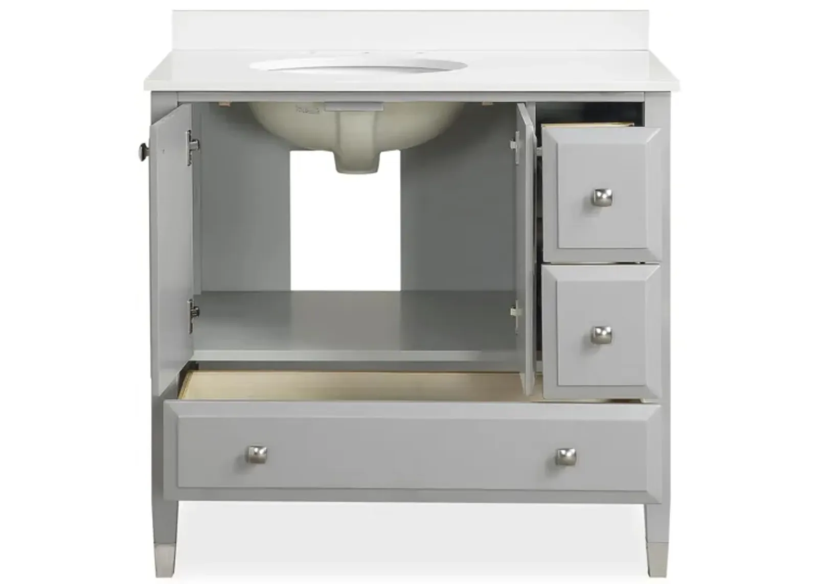 Rawlins 36" Bathroom Vanity in Gray by DOREL HOME FURNISHINGS